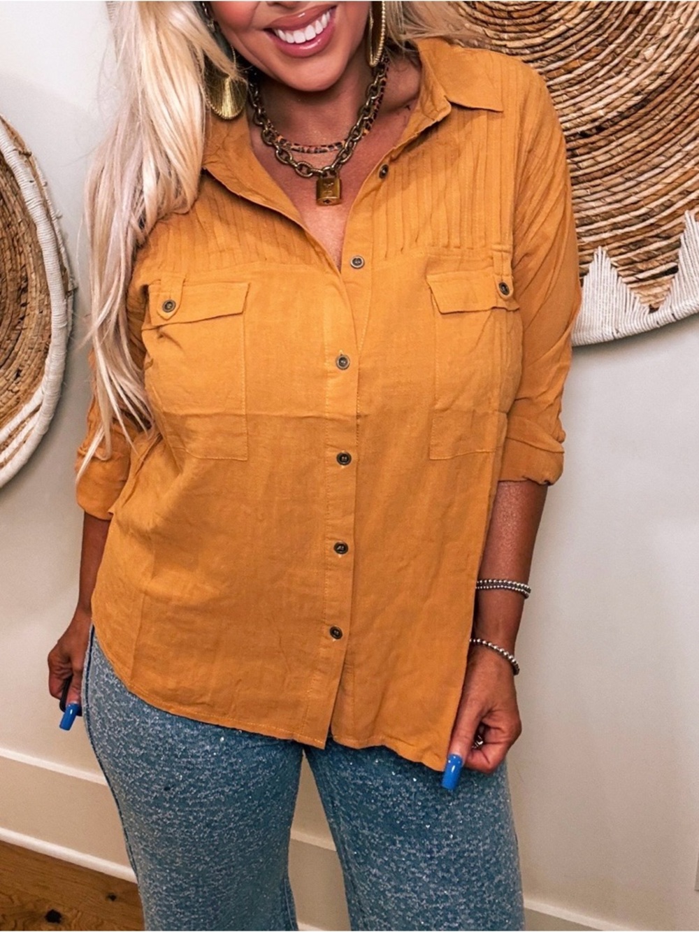 easel Button-Front  Shirt NWT